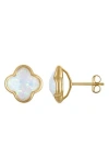 Fzn 10k Gold Quatrefoil Stud Earrings