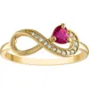 Fzn 10k Gold Ruby & Diamond Infinity Ring In Gold