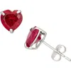 Fzn 10k Gold Ruby Heart Stud Earrings