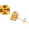 Fzn 10k Gold Solitaire Garnet Stud Earrings