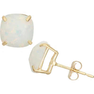 Fzn 10k Gold Solitaire Garnet Stud Earrings