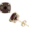 Fzn 10k Gold Solitaire Garnet Stud Earrings