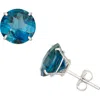 Fzn 10k Gold Solitaire Stud Earrings In Blue