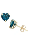 Fzn 10k Gold Topaz Heart Stud Earrings In Gold