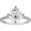 Fzn 10k White Gold Lab Grown Moissanite Ring In Silver