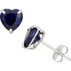 Fzn 10k White Gold Semiprecious Stone Heart Stud Earrings