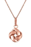 Fzn 14k Gold Knot Pendant Necklace In Pink