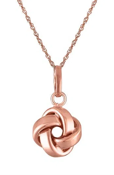 Fzn 14k Gold Knot Pendant Necklace In Pink