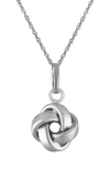 Fzn 14k Gold Knot Pendant Necklace In White