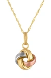 Fzn 14k Gold Knot Pendant Necklace In Yellow