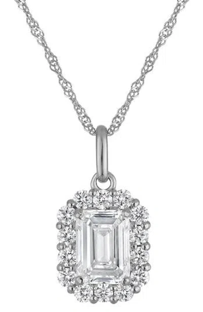 Fzn 14k Gold Lab Grown Diamond Pendant Necklace In Silver