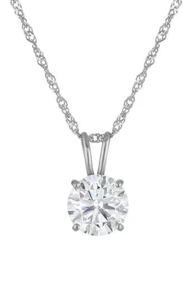 Fzn 14k Gold Lab Grown Diamond Pendant Necklace In White