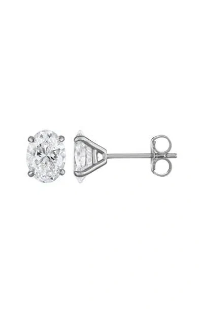 Fzn 14k Gold Lab Grown Diamond Stud Earrings In White