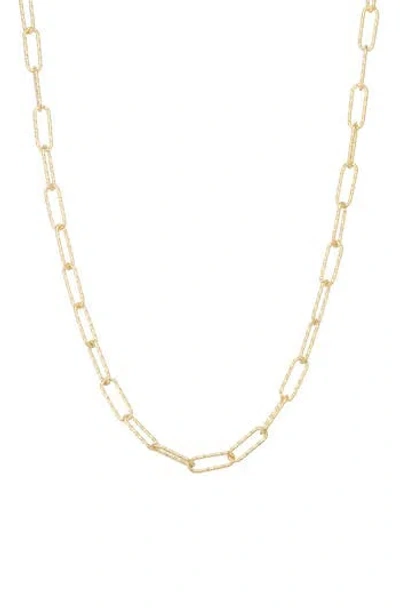 Fzn 14k Gold Over Silver Diamond Cut Paperclip Chain Necklace