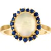 Fzn 14k Gold Over Silver Opal & Sapphire Ring
