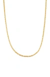 Fzn 14k Gold Plate Sterling Silver Diamond Cut Foxtail Chain Necklace In Yellow