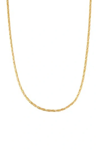 Fzn 14k Gold Plate Sterling Silver Diamond Cut Foxtail Chain Necklace In Yellow