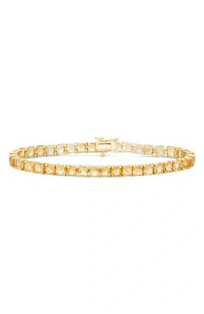 Fzn 14k Gold Plate Sterling Silver Flex Bracelet In Citrine