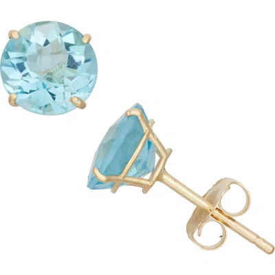 Fzn Amethyst Stud Earrings In Blue