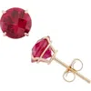 Fzn Amethyst Stud Earrings In Red