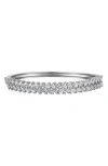Fzn Baguette Cubic Zirconia Bangle Bracelet In Silver