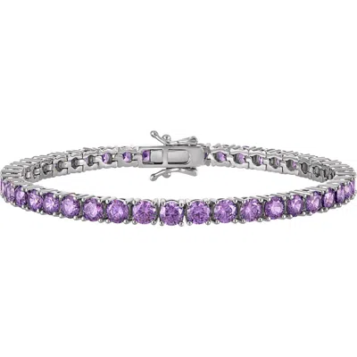Fzn Birthstone Cubic Zirconia Tennis Bracelet In February