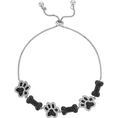 Fzn Black Spinel & White Sapphire Slider Bracelet