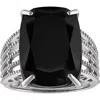 Fzn Black Spinel Ring In Black/silver