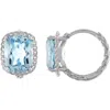 Fzn Braid Textured Huggie Hoop Earrings In Blue Topaz