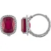 Fzn Braid Textured Huggie Hoop Earrings In Ruby