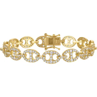Fzn Chain Link Cubic Zirconia Bracelet In Gold