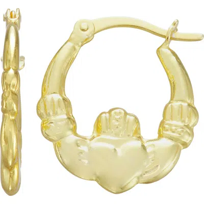 Fzn Claddagh Hoop Earrings In Gold