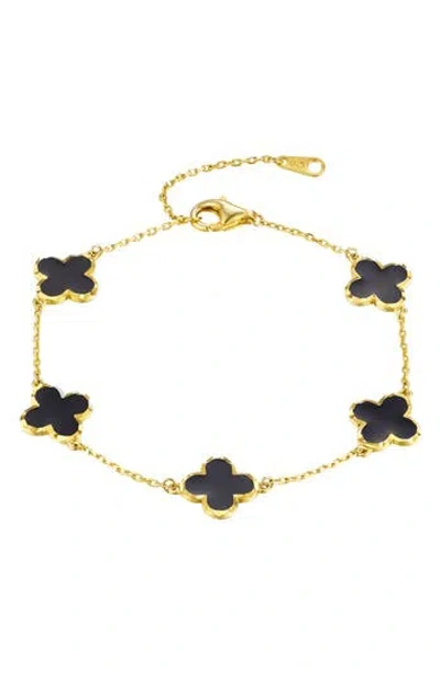Fzn Clover Station Chain Bracelet In Yellow