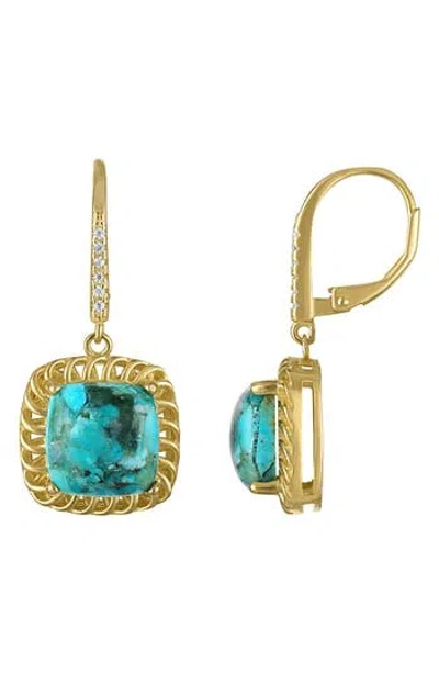 Fzn Composite Turquoise Drop Earrings In Yellow