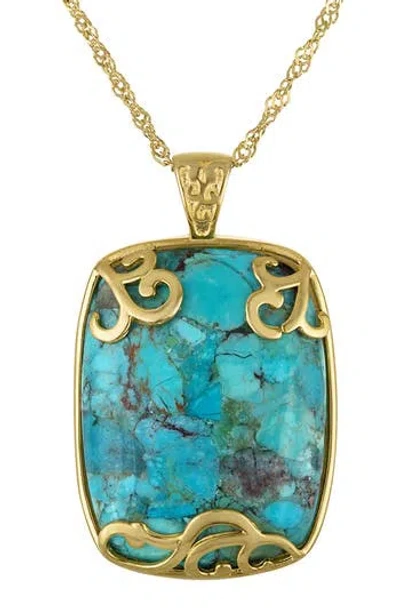Fzn Composite Turquoise Pendant Necklace In Yellow