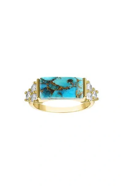 Fzn Composite Turquoise Ring In Gold