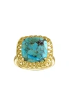 Fzn Composite Turquoise Ring In Gold