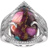 Fzn Composite Turquoise Statement Ring In Pink Teal Composite