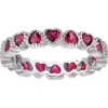 Fzn Created Ruby Heart Eternity Ring In Ruby