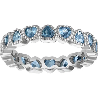 Fzn Created Ruby Heart Eternity Ring In London Blue