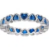 Fzn Created Ruby Heart Eternity Ring In Sapphire