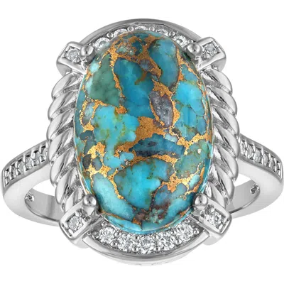 Fzn Created Sapphire Statement Ring In Turquoise