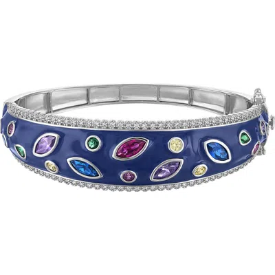 Fzn Crystal Enamel Bangle In White