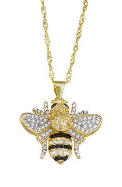 Fzn Cubic Zirconia Bee Pendant Necklace In Yellow