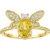 Fzn Cubic Zirconia Butterfly Ring In Gold
