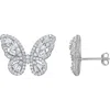 Fzn Cubic Zirconia Butterfly Stud Earrings In White