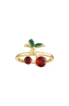 Fzn Cubic Zirconia Cherry Ring In Multi