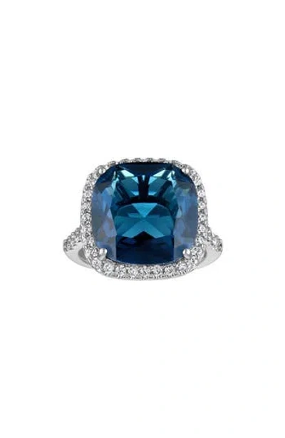 Fzn Cubic Zirconia Cocktail Ring In Blue