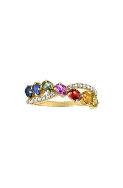 Fzn Cubic Zirconia Crisscross Ring In Gold