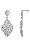 Fzn Cubic Zirconia Drop Earrings In Silver